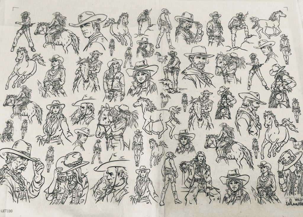 Wild West - Underglaze Transfer Sheet