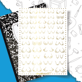 Boobies - 24K GOLD - Overglaze Decal Sheet
