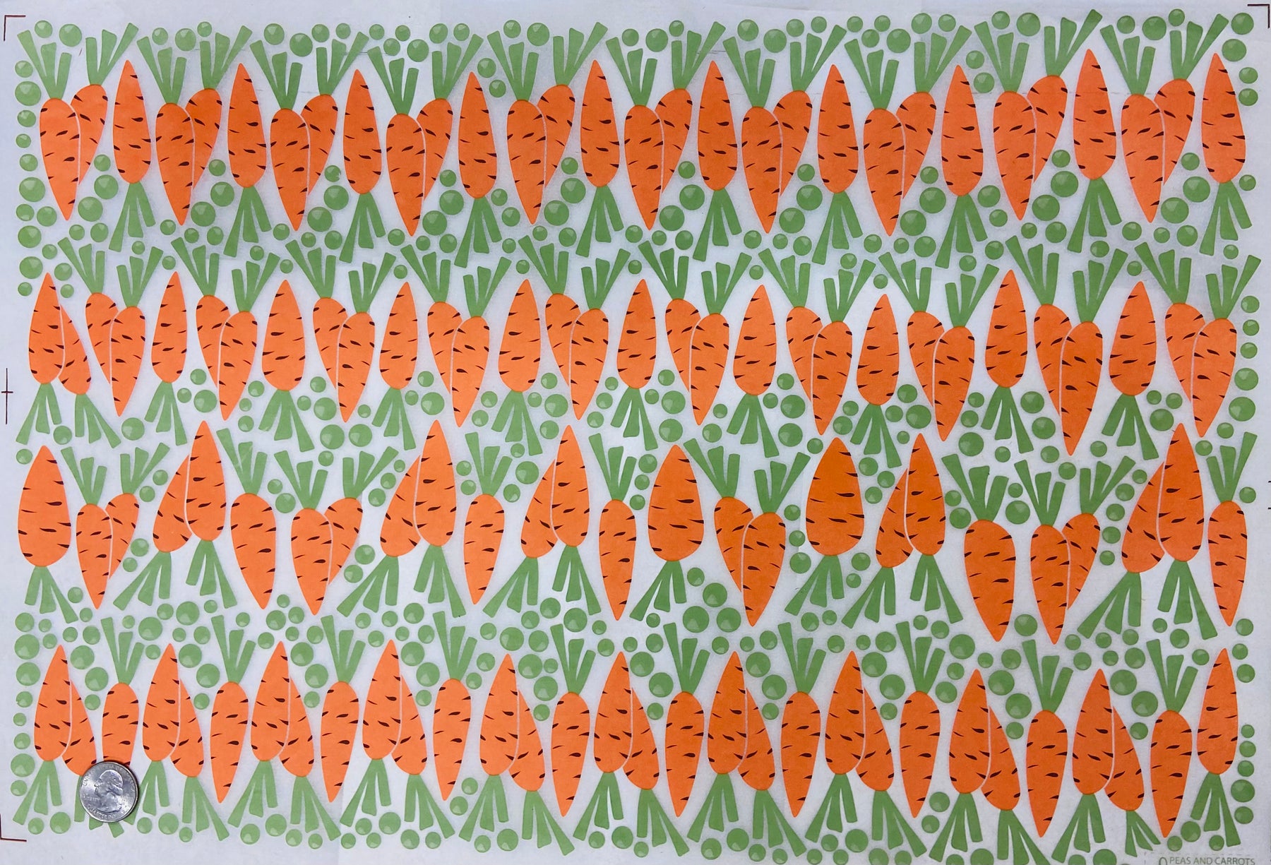 Peas and Carrots - Underglaze Transfer Sheet - Multi Colored