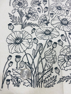 Poppies - Underglaze Transfer Sheet - Black