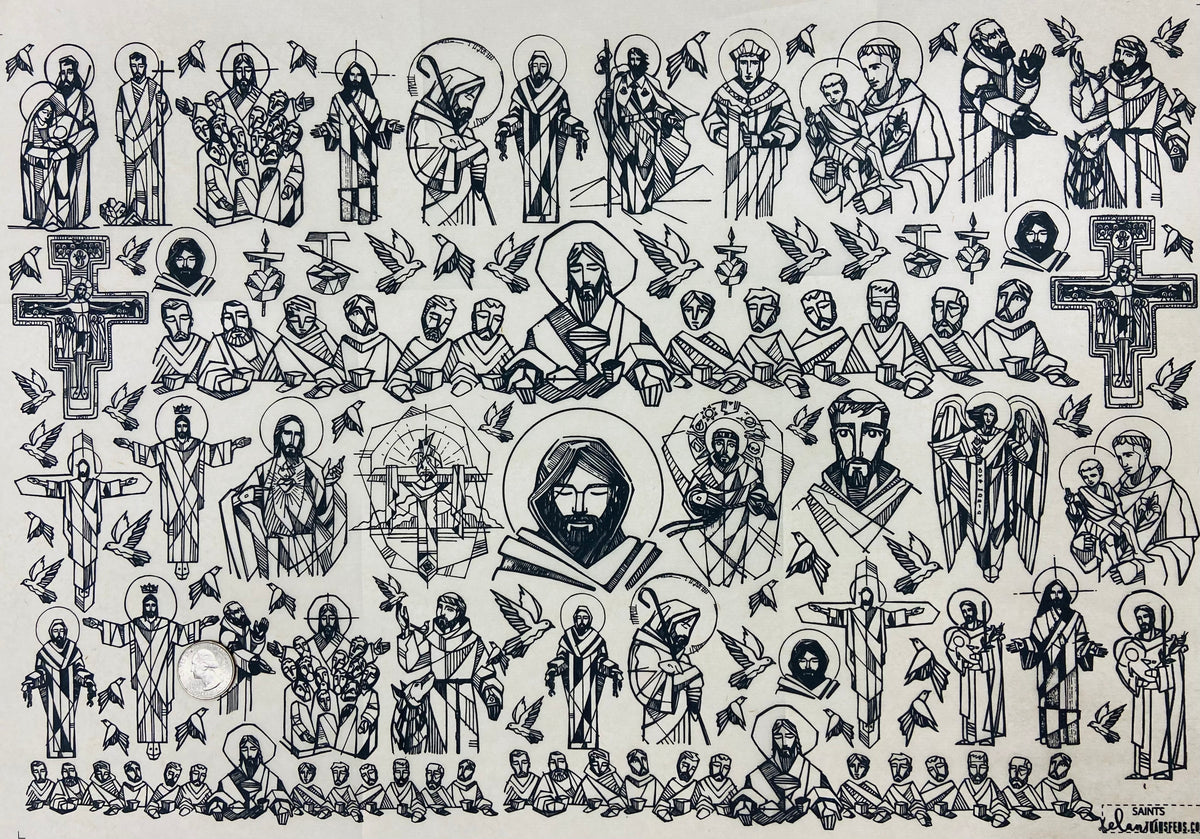 Saints - Underglaze Transfer Sheet - Black