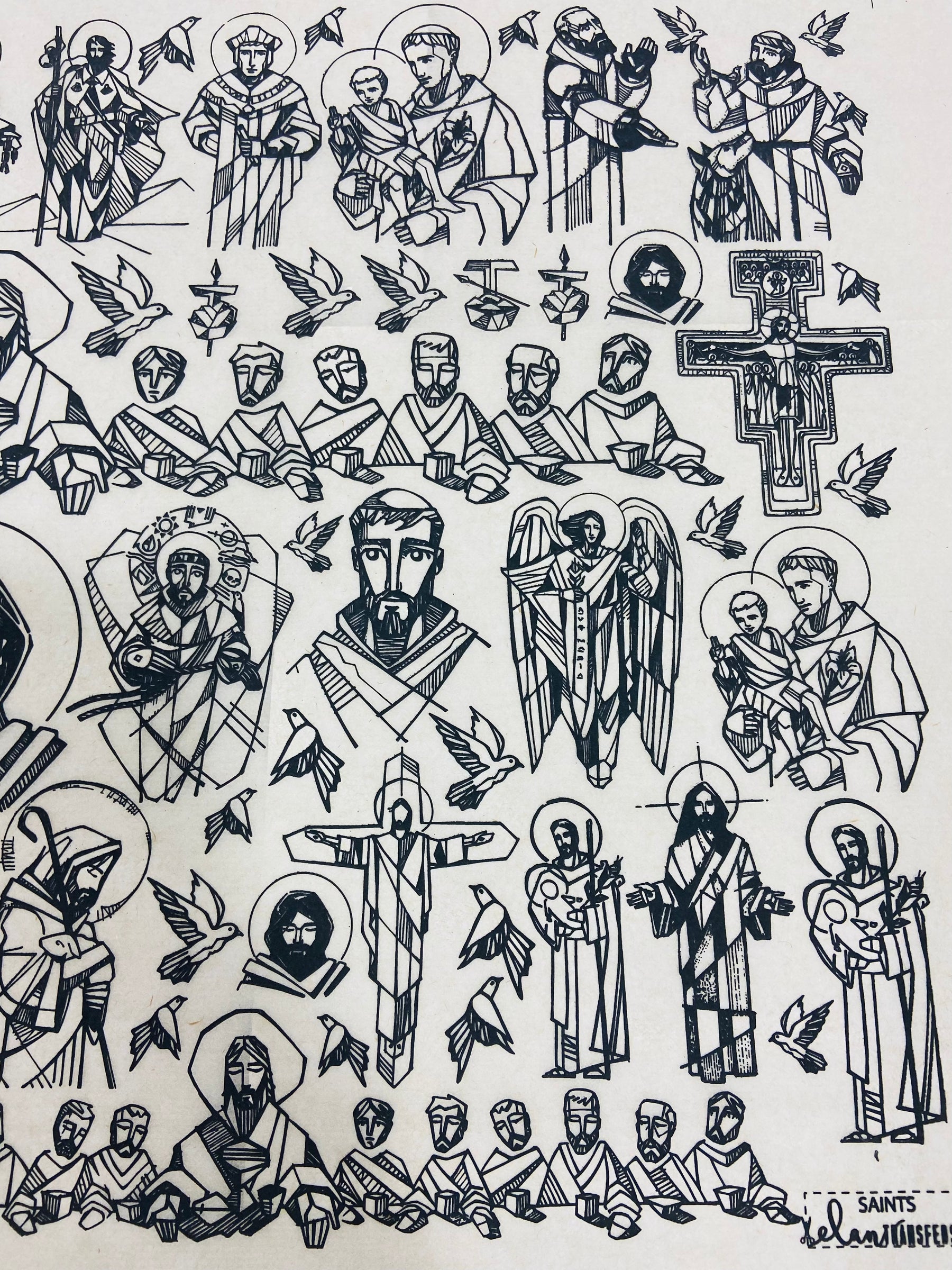 Saints - Underglaze Transfer Sheet - Black