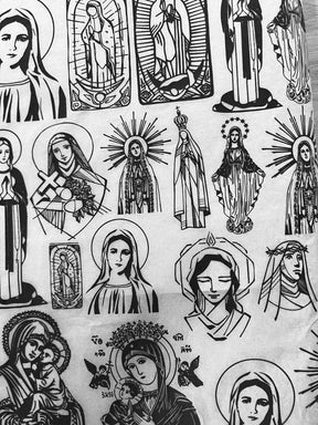 Virgin Mary - Underglaze Transfer Sheet - Black