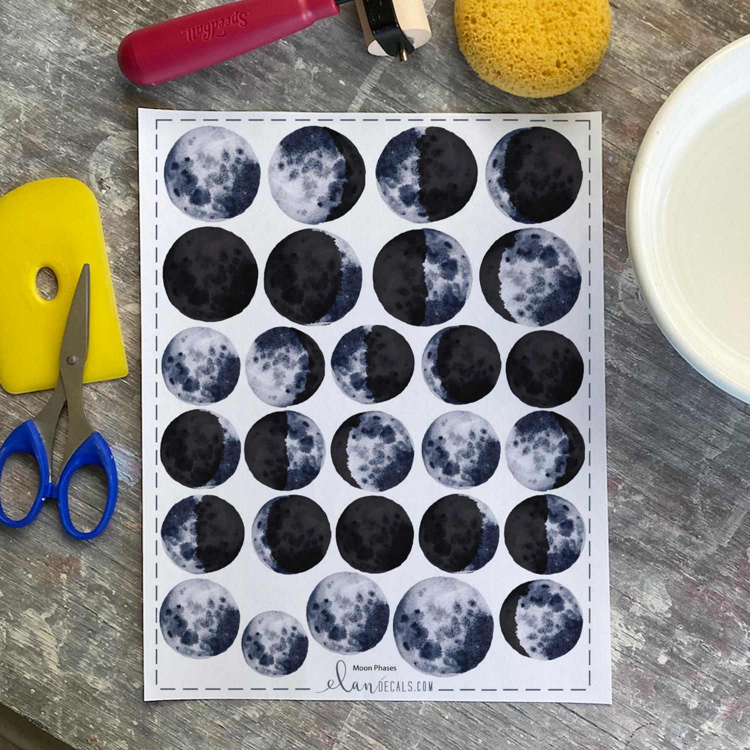 Moonphases - Overglaze Decal Sheet