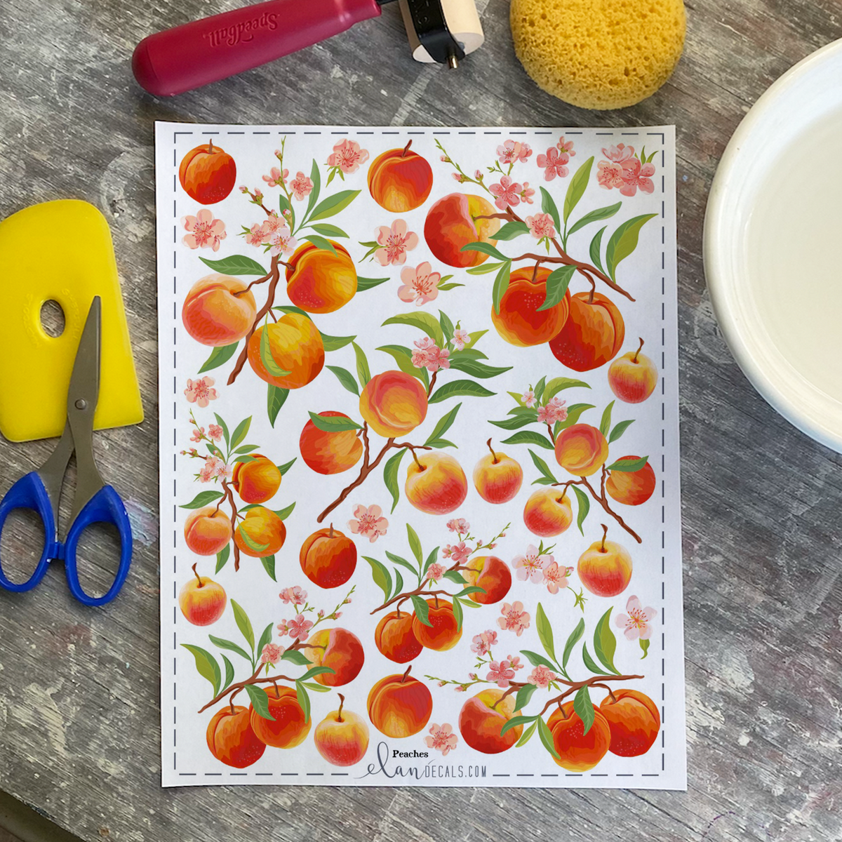 Peaches - Overglaze Decal Sheet