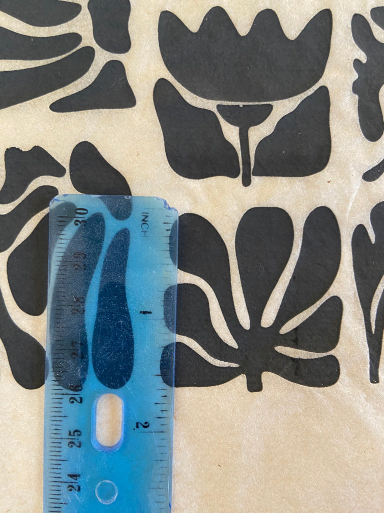 Wood Block Flowers - Underglaze Transfer Sheet - You Choose Color