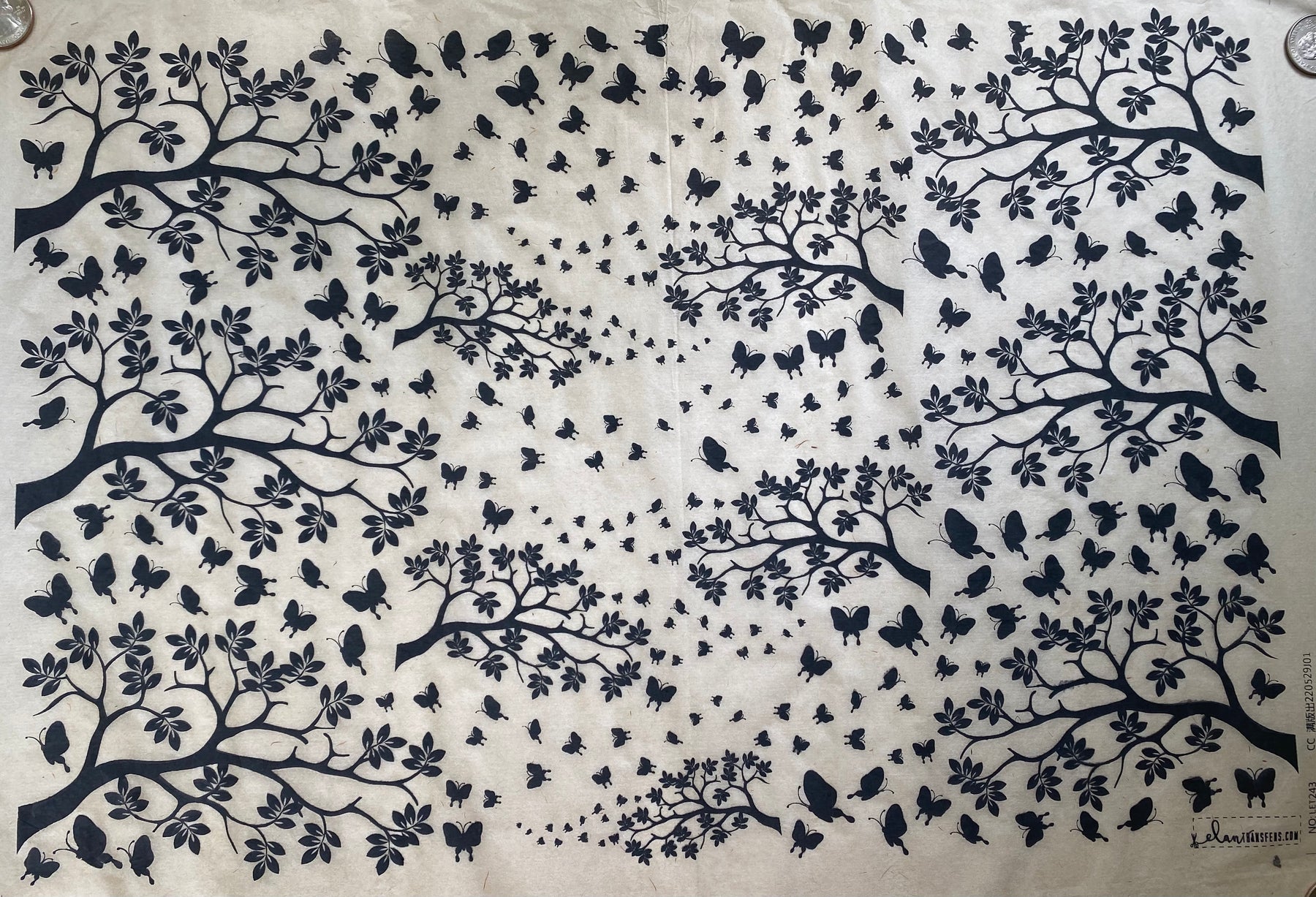 Falling Butterflies - Underglaze Transfer Sheet - Black