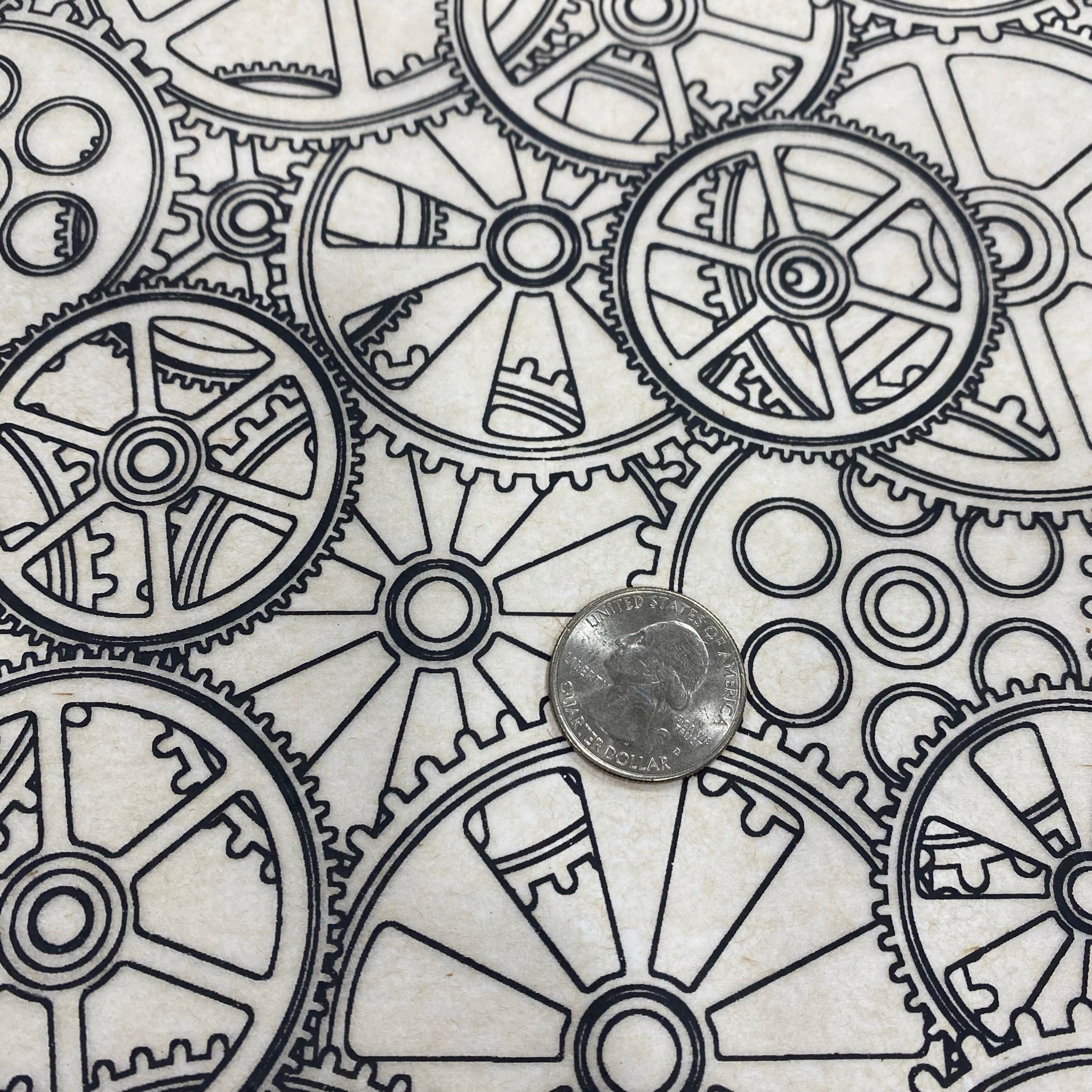 Gears - Underglaze Transfer Sheet - You Choose Color