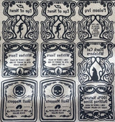 Apothecary Labels - Underglaze Transfer Sheet