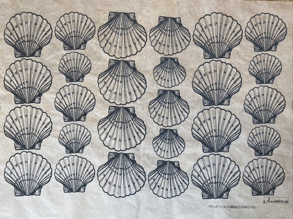 Shells Scallop - Underglaze Transfer Sheet - You Choose Color