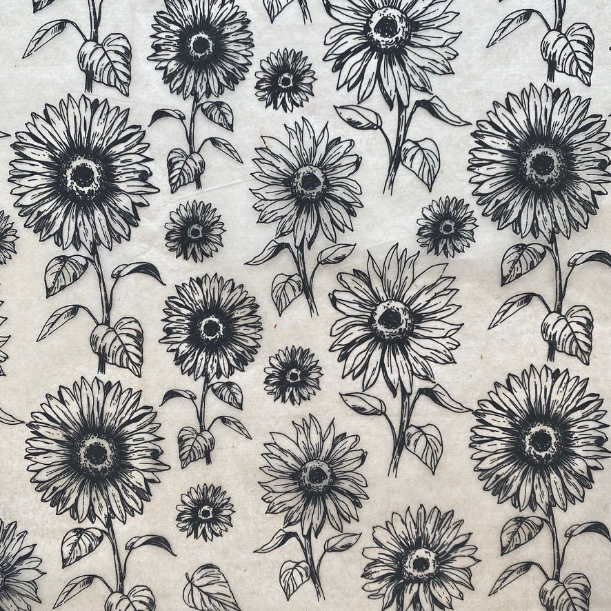 Sunflowers - Underglaze Transfer Sheet - You Choose Color