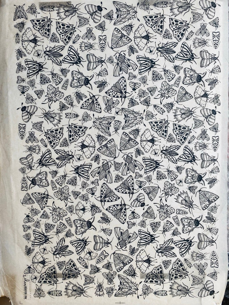 Moths - Underglaze Transfer Sheet - You Choose Color