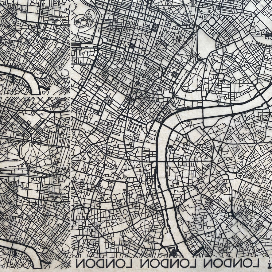 Map London - Underglaze Transfer Sheet - Black