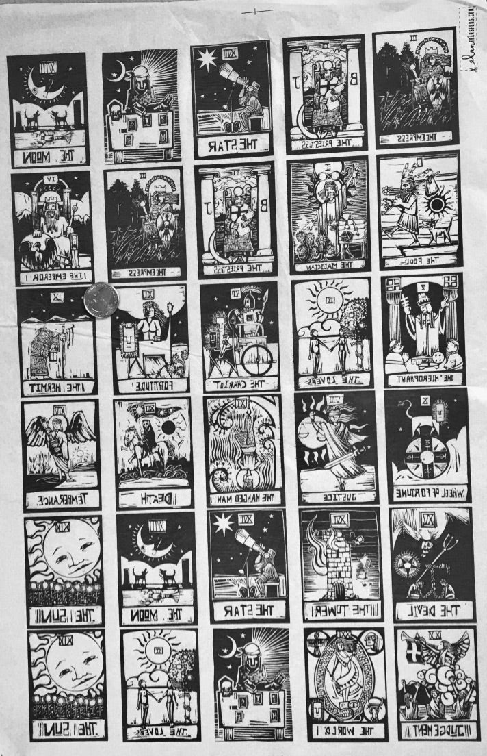 Tarot Cards - Underglaze Transfer Sheet - You Choose Color