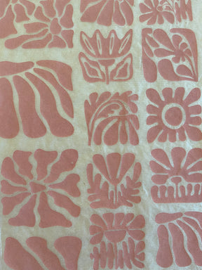 Wood Block Flowers - Underglaze Transfer Sheet - You Choose Color