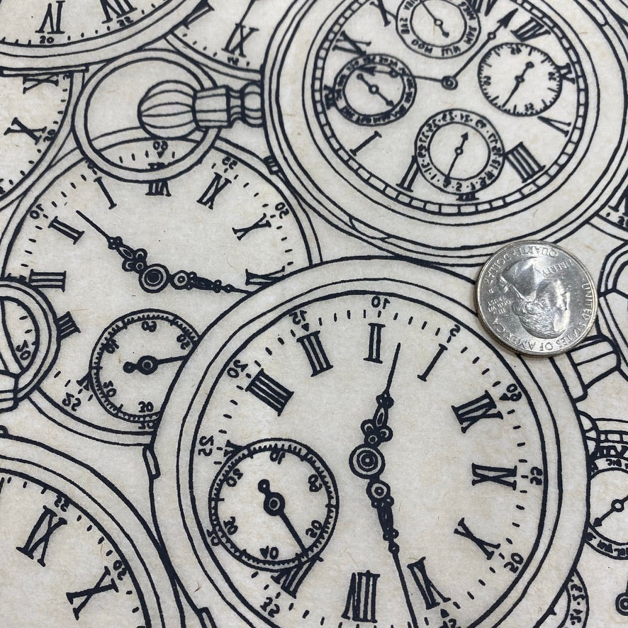 Clocks - Underglaze Transfer Sheet - Black