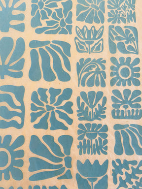 Wood Block Flowers - Underglaze Transfer Sheet - You Choose Color