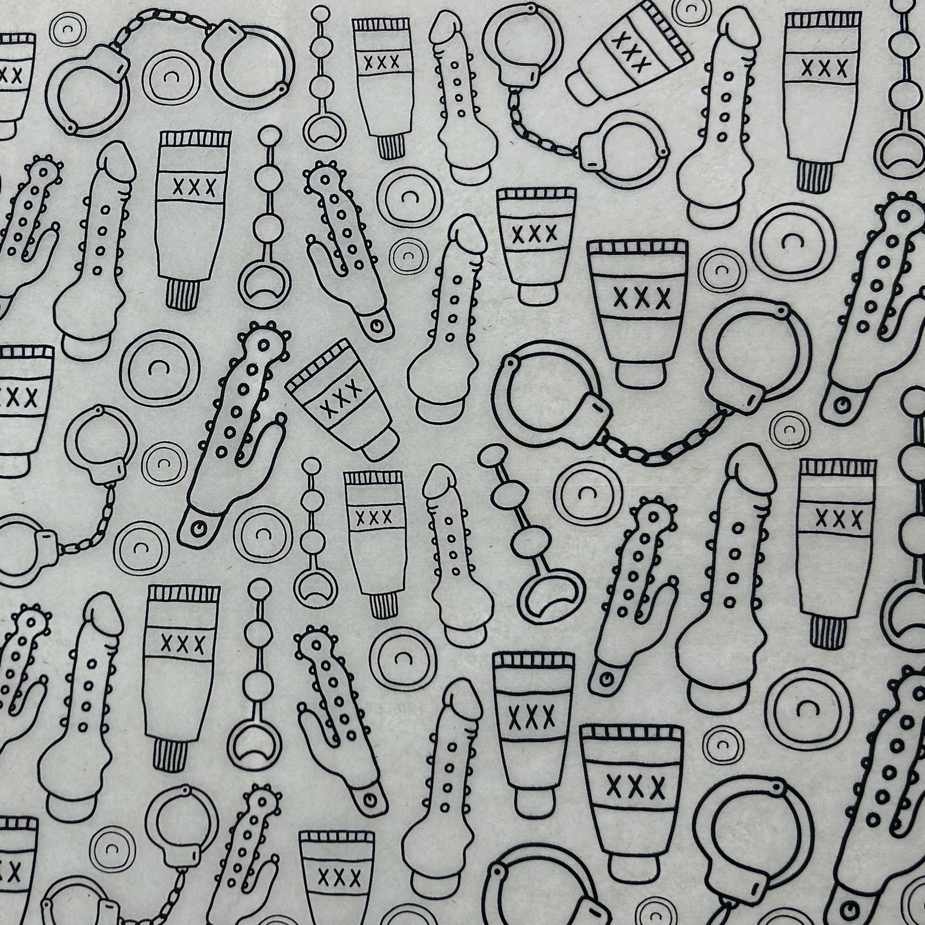 Sex Toys - Underglaze Transfer Sheet - Black