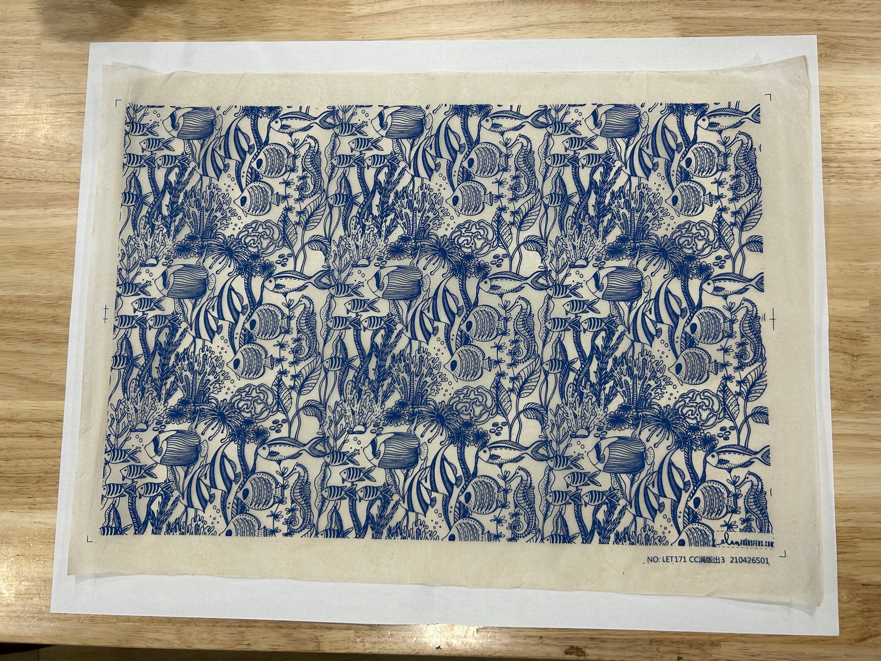 Under The Sea - Underglaze Transfer Sheet - You Choose Color