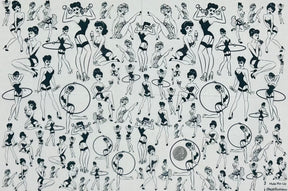 Hula Pin Up - Underglaze Transfer Sheet - Black