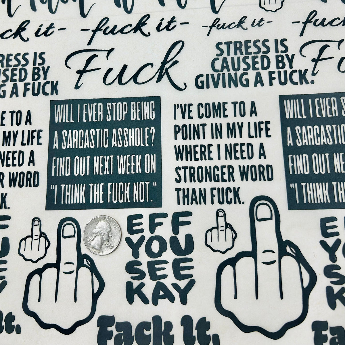 Fuck It - Underglaze Transfer Sheet - Black