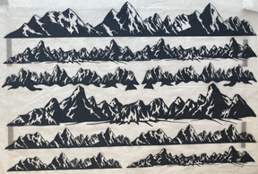 Mountains - Underglaze Transfer Sheet - You Choose Color