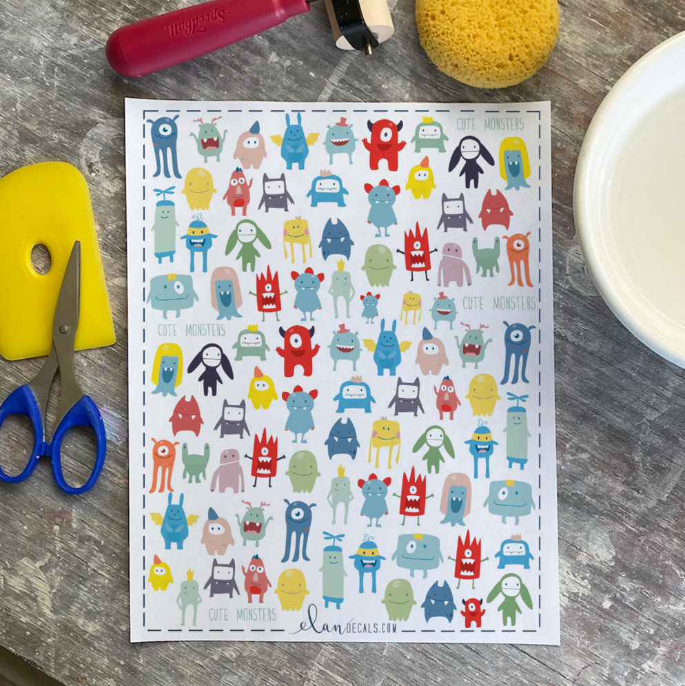 Monsters Cute - Overglaze Decal Sheet