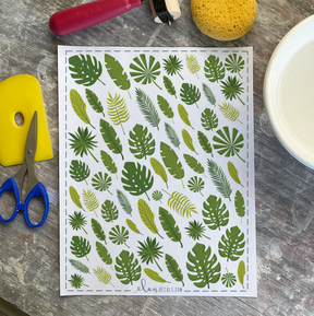 Tropical Leaves - Overglaze Decal Sheet