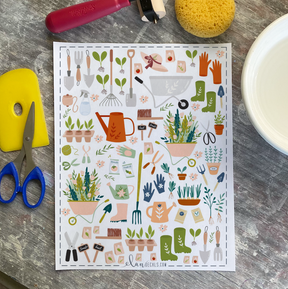 Gardening - Overglaze Decal Sheet