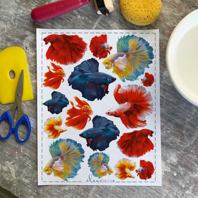 Beta Fish from Photo - Overglaze Decal Sheet