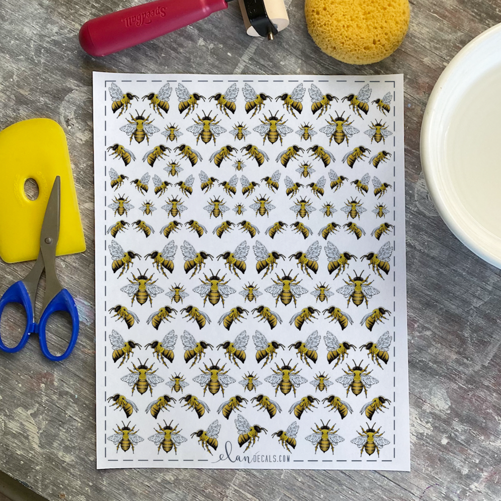 Just Bees - Overglaze Decal Sheet