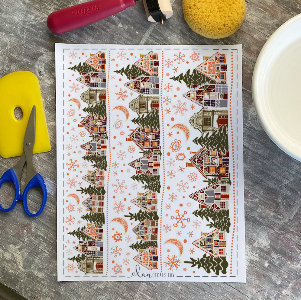 Winter Town - Overglaze Decal Sheet