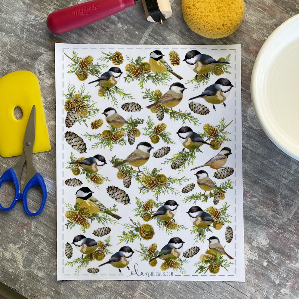 Birds on Branches - Overglaze Decal Sheet