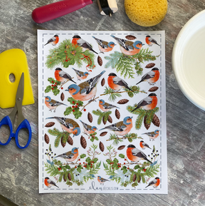 Winter Finches - Overglaze Decal Sheet