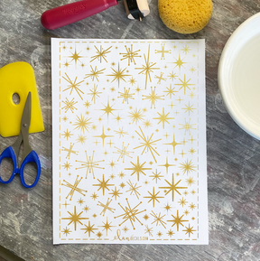 Retro Stars - 24K GOLD - Overglaze Decal Sheet