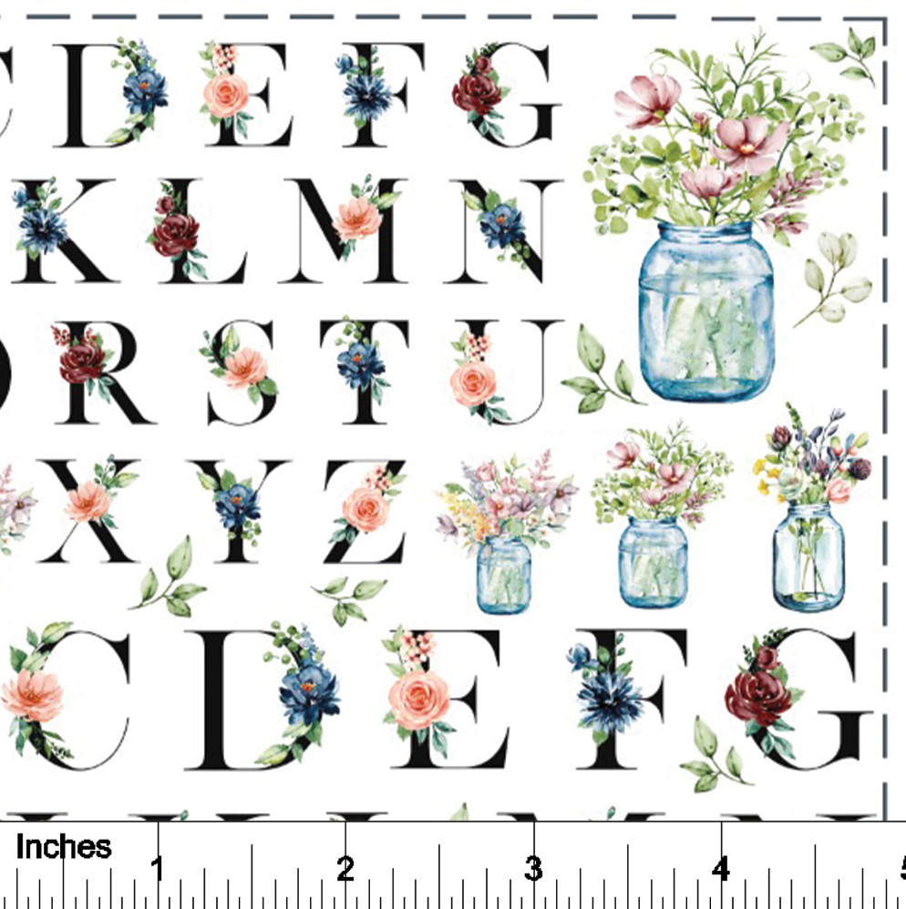 Floral Letters - Overglaze Decal Sheet