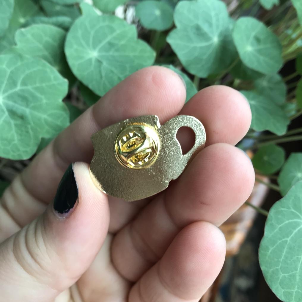 Blue Flower Mug Enamel Pin