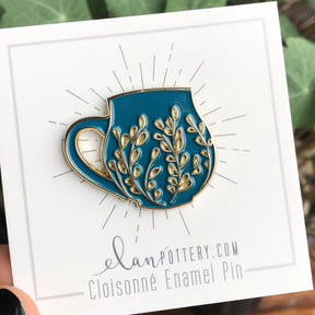 Tree Carved Mug Enamel Pin (you choose color)