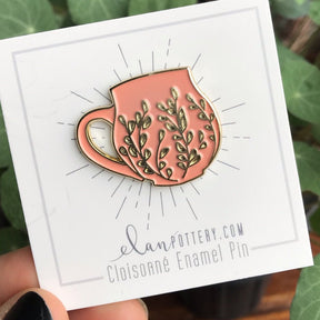 Tree Carved Mug Enamel Pin (you choose color)