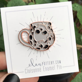 Skull Mug Enamel Pin (you choose color)