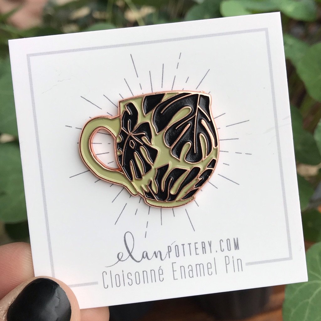 Monstera Leaf Mug Enamel Pin (you choose color)