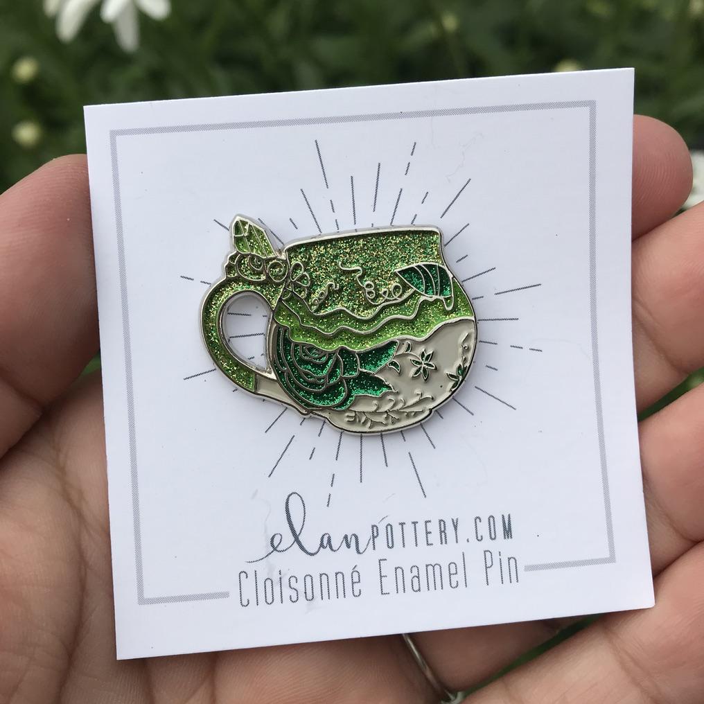 Crystal Mug Enamel Pin (you choose color)