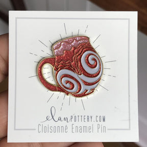 Glitter Swirl Mug Enamel Pin (You Choose Color)