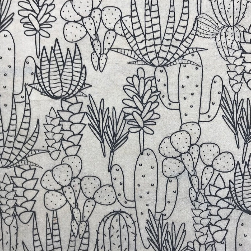 Cacti - Underglaze Transfer Sheet - You Choose Color