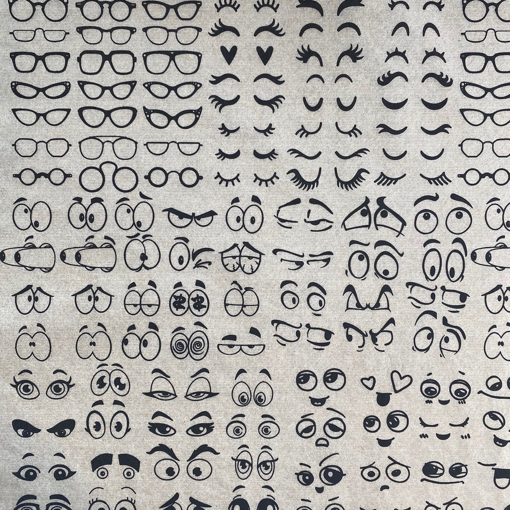 Googly Eyes - Underglaze Transfer Sheet - Black