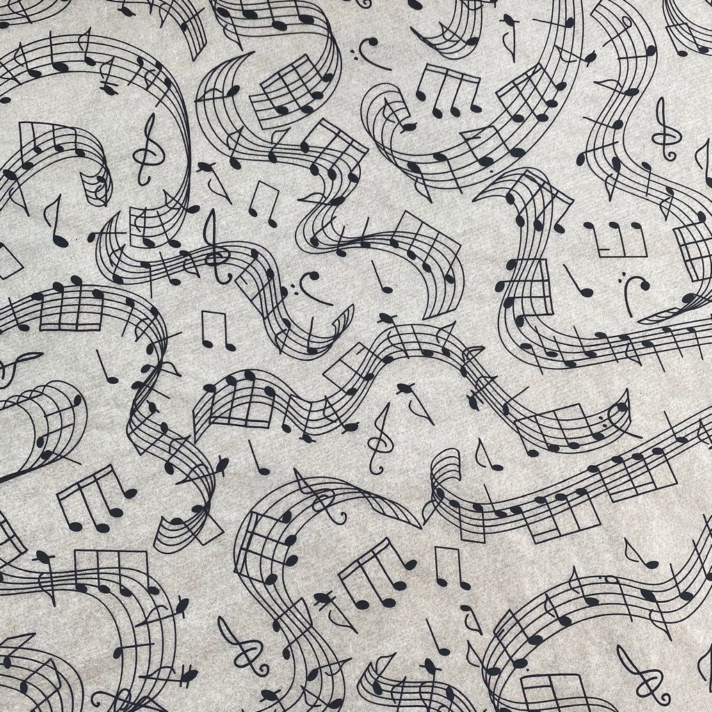 Music Notes -  Underglaze Transfer Sheet - You Choose Color