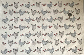 Chickens - Underglaze Transfer Sheet - black/red/blue